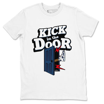 6s White And Midnight Navy shirts to match jordans Kick In The Door sneaker match tees Air Jordan 6 White And Midnight Navy SNRT Sneaker Tees streetwear brand White 2 unisex cotton tee