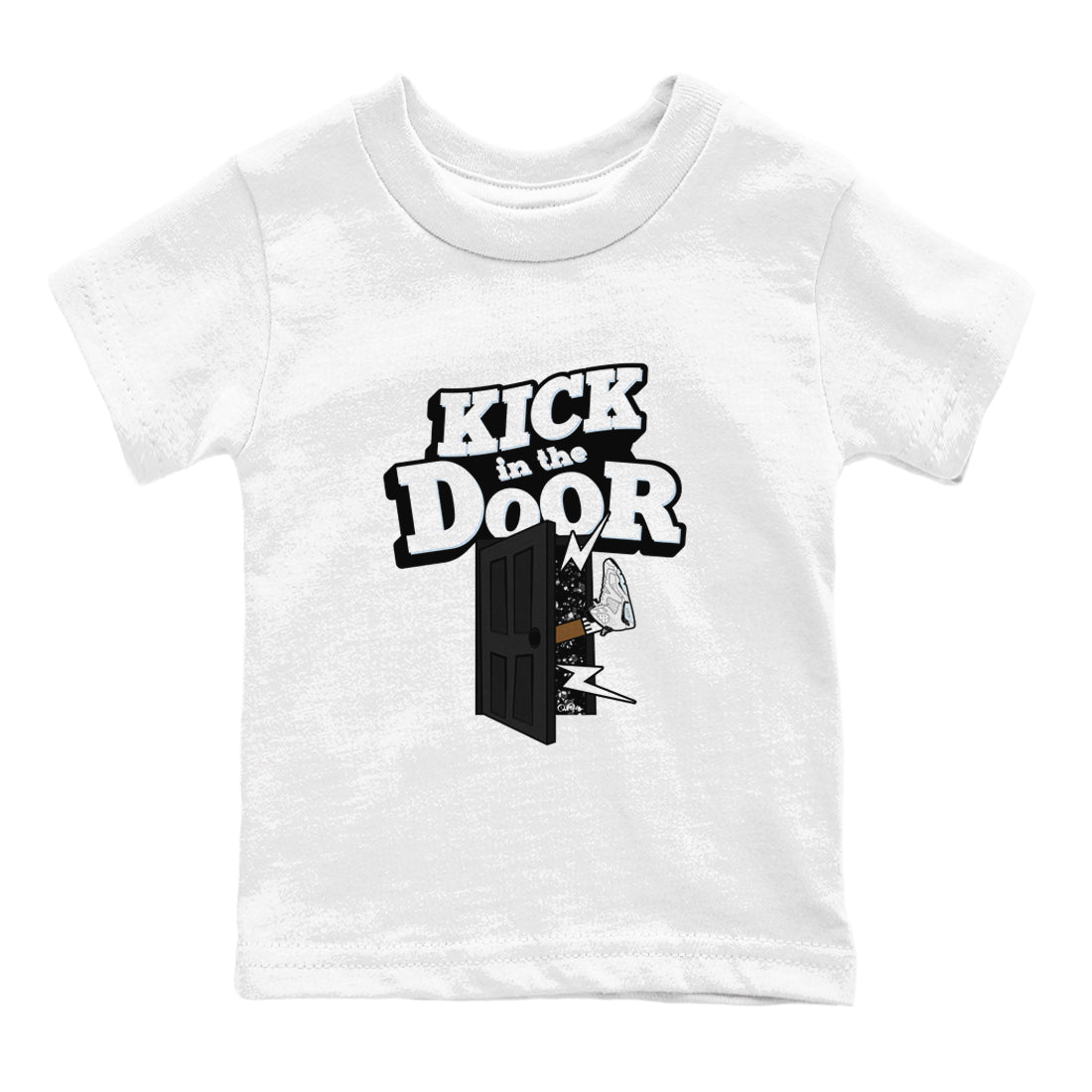 AJ6 White Black shirts to match jordans Kick In The Door sneaker match tees Air Jordan 6 White Black SNRT Sneaker Tees streetwear brand Baby and Youth White 2 cotton tee