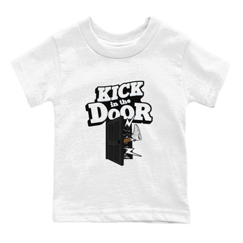 AJ6 White Black shirts to match jordans Kick In The Door sneaker match tees Air Jordan 6 White Black SNRT Sneaker Tees streetwear brand Baby and Youth White 2 cotton tee
