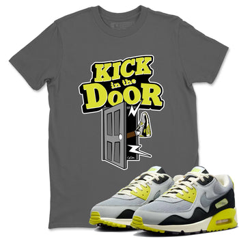 Kick In The Door sneaker match t-shirt styled to complete your fit with the Air Max 90 Cyber sneakers, shown in Cool Grey 1.