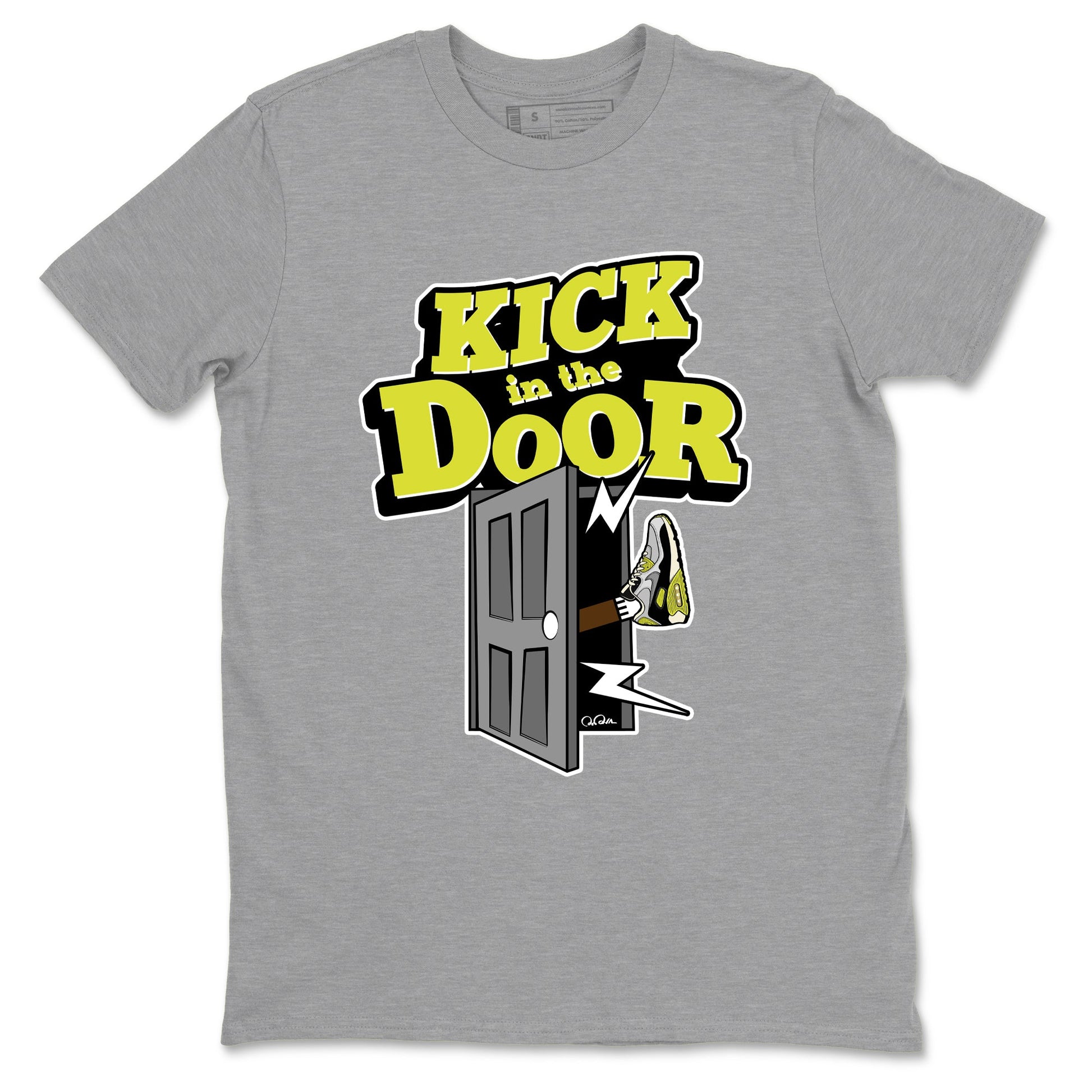 Kick In The Door sneaker match t-shirt styled to complete your fit with the Air Max 90 Cyber sneakers, shown in Heather Grey 2.