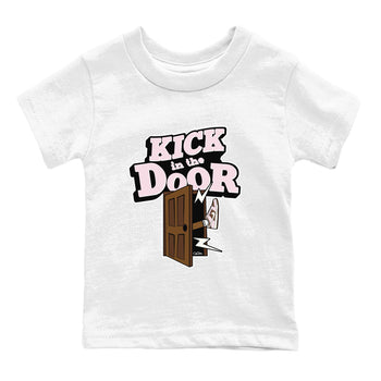 Dunk Cacao Wow And Pink Foam shirts to match jordans Kick In The Door sneaker match tees Dunk Cacao Wow And Pink Foam SNRT Sneaker Tees streetwear brand Baby and Youth White 2 cotton tee