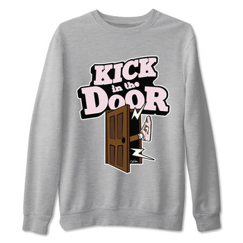Dunk Cacao Wow And Pink Foam shirts to match jordans Kick In The Door sneaker match tees Dunk Cacao Wow And Pink Foam SNRT Sneaker Tees streetwear brand Heather Grey 2 unisex cotton tee