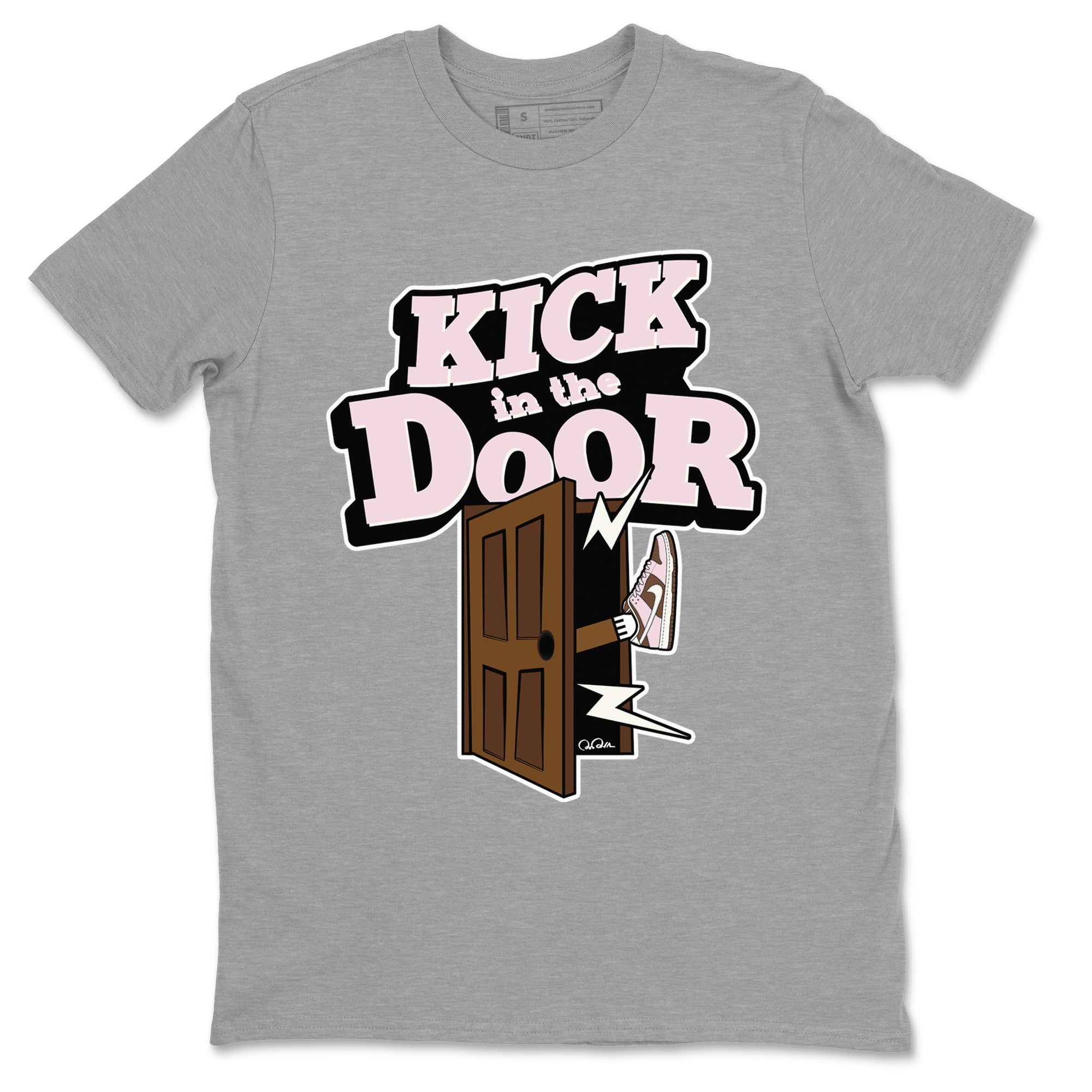 Dunk Cacao Wow And Pink Foam shirts to match jordans Kick In The Door sneaker match tees Dunk Cacao Wow And Pink Foam SNRT Sneaker Tees streetwear brand Heather Grey 2 unisex cotton tee