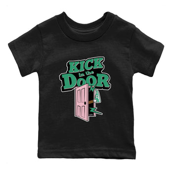 Dunk Low Medium Soft Pink Malachite shirt to match jordans Kick In The Door sneaker tees Dunk Medium Soft Pink Malachite SNRT sneaker release tees baby toddler Black 2 cotton Shirt