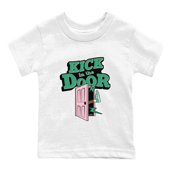 Dunk Low Medium Soft Pink Malachite shirt to match jordans Kick In The Door sneaker tees Dunk Medium Soft Pink Malachite SNRT sneaker release tees baby toddler White 2 cotton Shirt