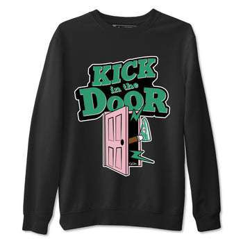 Dunk Low Medium Soft Pink Malachite shirt to match jordans Kick In The Door sneaker tees Dunk Medium Soft Pink Malachite SNRT Sneaker Release Tees unisex cotton Black 2 crew neck shirt