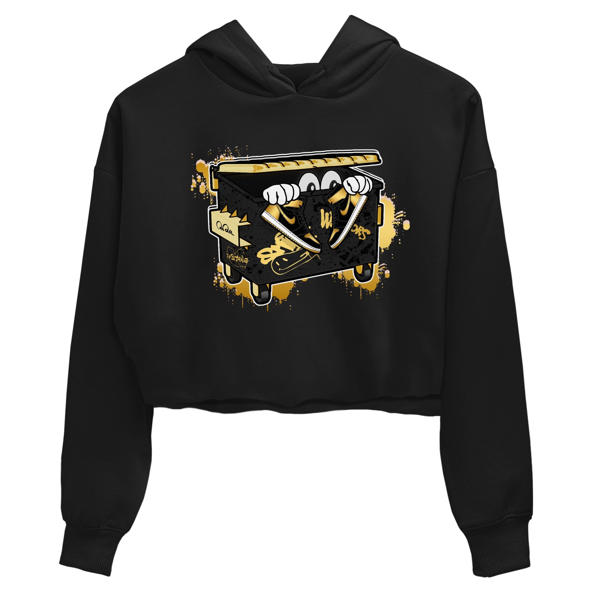 1s Black Metallic Gold shirts to match jordans Kick Trash sneaker match tees Air Jordan 1 Black Metallic Gold SNRT Sneaker Tees streetwear brand Black 2 crop tee