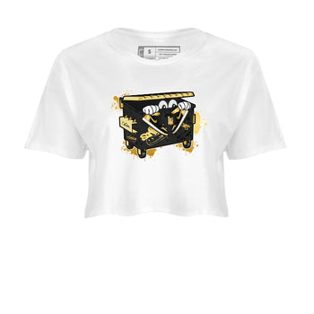 1s Black Metallic Gold shirts to match jordans Kick Trash sneaker match tees Air Jordan 1 Black Metallic Gold SNRT Sneaker Tees streetwear brand White 2 crop tee