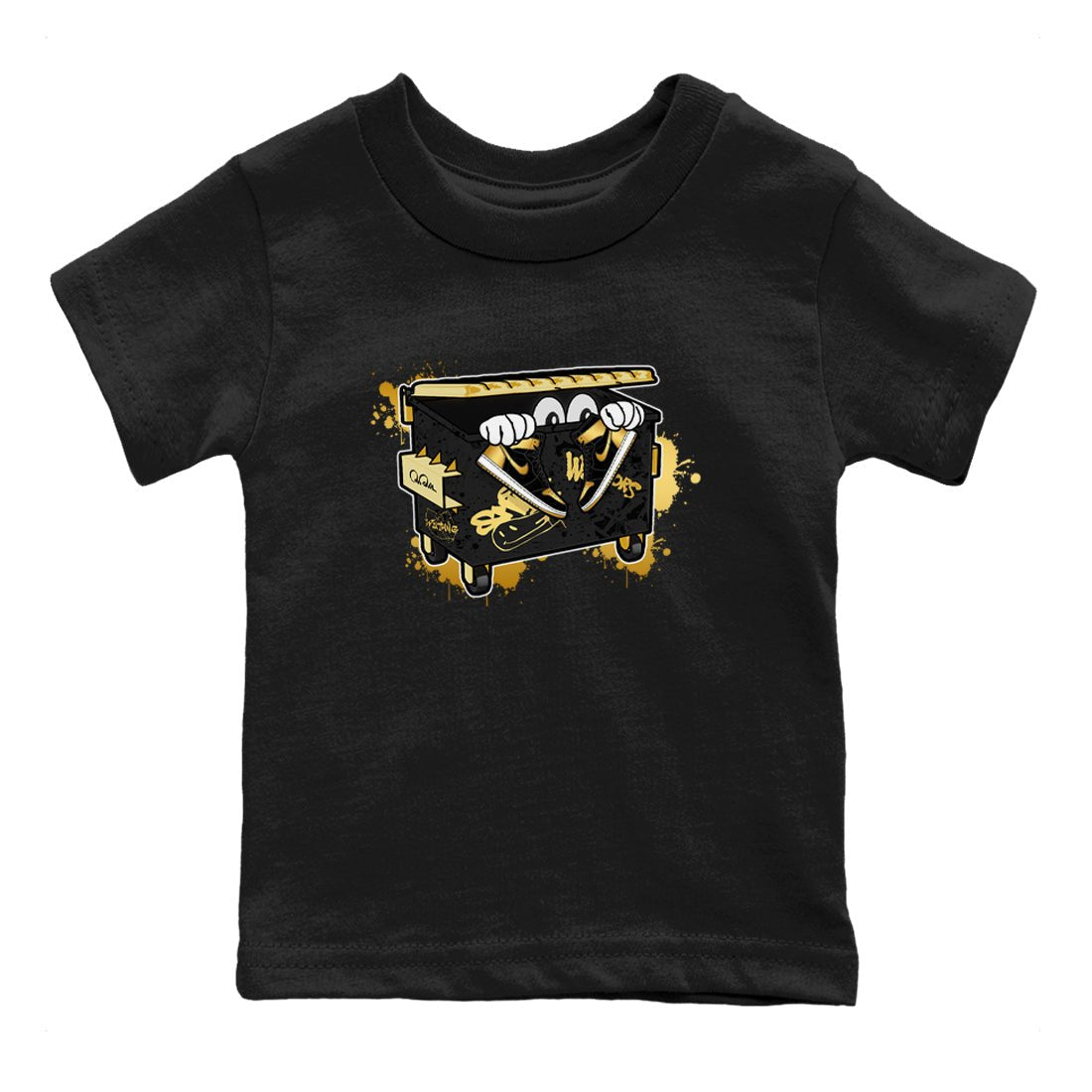 1s Black Metallic Gold shirts to match jordans Kick Trash sneaker match tees Air Jordan 1 Black Metallic Gold SNRT Sneaker Tees streetwear brand Baby and Youth Black 2 cotton tee