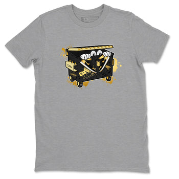 1s Black Metallic Gold shirts to match jordans Kick Trash sneaker match tees Air Jordan 1 Black Metallic Gold SNRT Sneaker Tees streetwear brand Heather Grey 2 unisex cotton tee