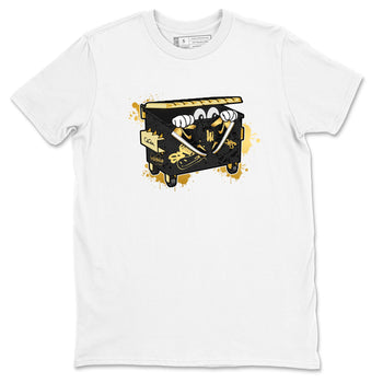1s Black Metallic Gold shirts to match jordans Kick Trash sneaker match tees Air Jordan 1 Black Metallic Gold SNRT Sneaker Tees streetwear brand White 2 unisex cotton tee