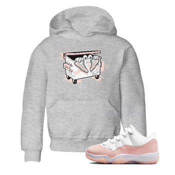 AJ11 Legend Pink shirts to match jordans Kick Trash sneaker match tees Air Jordan 11 Legend Pink SNRT Sneaker Tees streetwear brand Baby and Youth Heather Grey 1 cotton tee