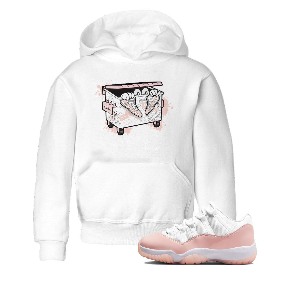 AJ11 Legend Pink shirts to match jordans Kick Trash sneaker match tees Air Jordan 11 Legend Pink SNRT Sneaker Tees streetwear brand Baby and Youth White 1 cotton tee