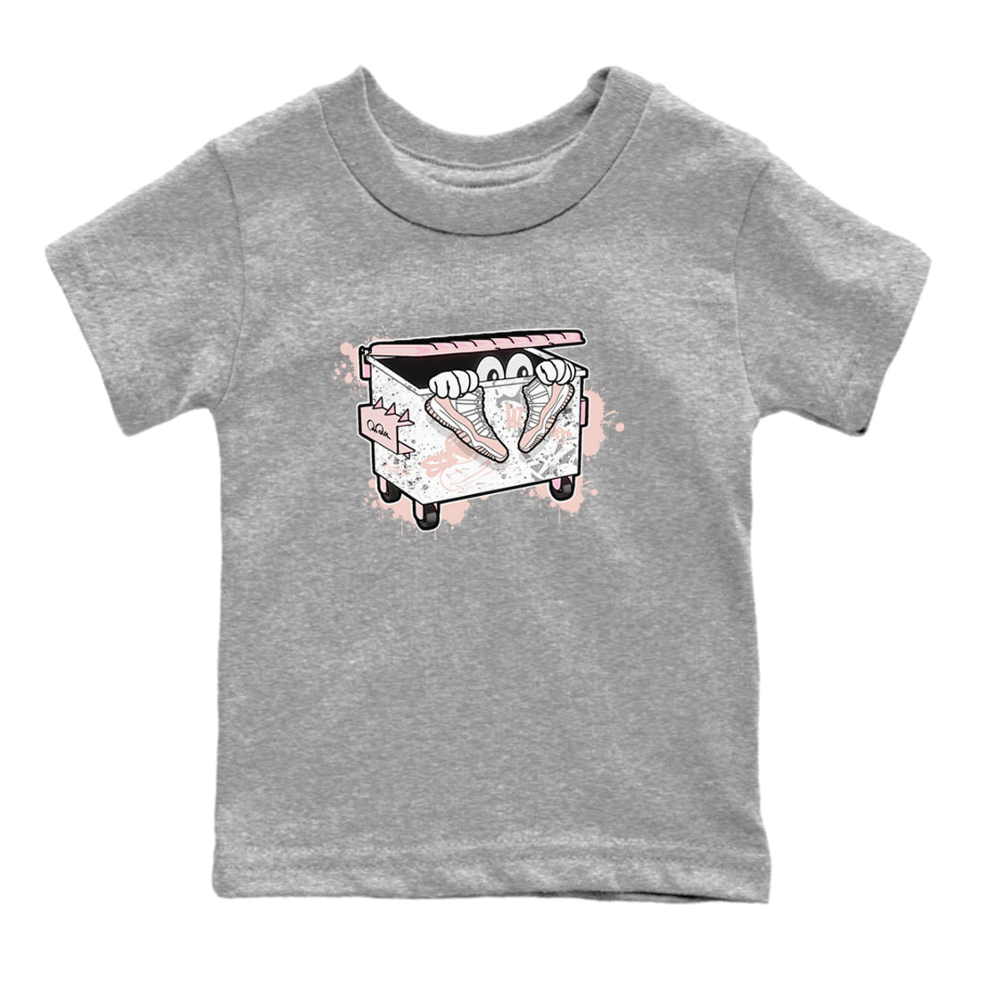 AJ11 Legend Pink shirts to match jordans Kick Trash sneaker match tees Air Jordan 11 Legend Pink SNRT Sneaker Tees streetwear brand Baby and Youth Heather Grey 2 cotton tee