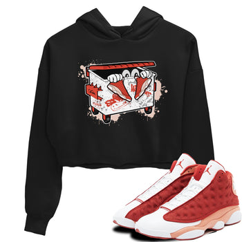 13s Dune Red shirts to match jordans Kick Trash sneaker match tees Air Jordan 13 Dune Red SNRT Sneaker Tees streetwear brand Black 1 crop tee