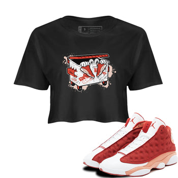 13s Dune Red shirts to match jordans Kick Trash sneaker match tees Air Jordan 13 Dune Red SNRT Sneaker Tees streetwear brand Black 1 crop tee