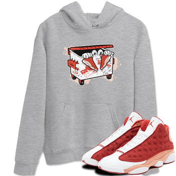 13s Dune Red shirts to match jordans Kick Trash sneaker match tees Air Jordan 13 Dune Red SNRT Sneaker Tees streetwear brand Heather Grey 1 unisex cotton tee