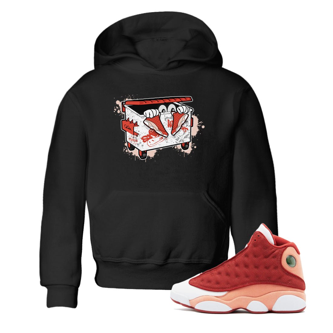 13s Dune Red shirts to match jordans Kick Trash sneaker match tees Air Jordan 13 Dune Red SNRT Sneaker Tees streetwear brand Baby and Youth Black 1 cotton tee