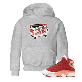 13s Dune Red shirts to match jordans Kick Trash sneaker match tees Air Jordan 13 Dune Red SNRT Sneaker Tees streetwear brand Baby and Youth Heather Grey 1 cotton tee