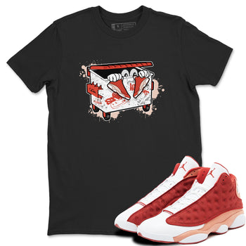 13s Dune Red shirts to match jordans Kick Trash sneaker match tees Air Jordan 13 Dune Red SNRT Sneaker Tees streetwear brand Black 1 unisex cotton tee