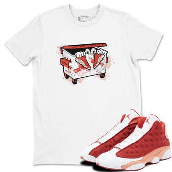 13s Dune Red shirts to match jordans Kick Trash sneaker match tees Air Jordan 13 Dune Red SNRT Sneaker Tees streetwear brand White 1 unisex cotton tee