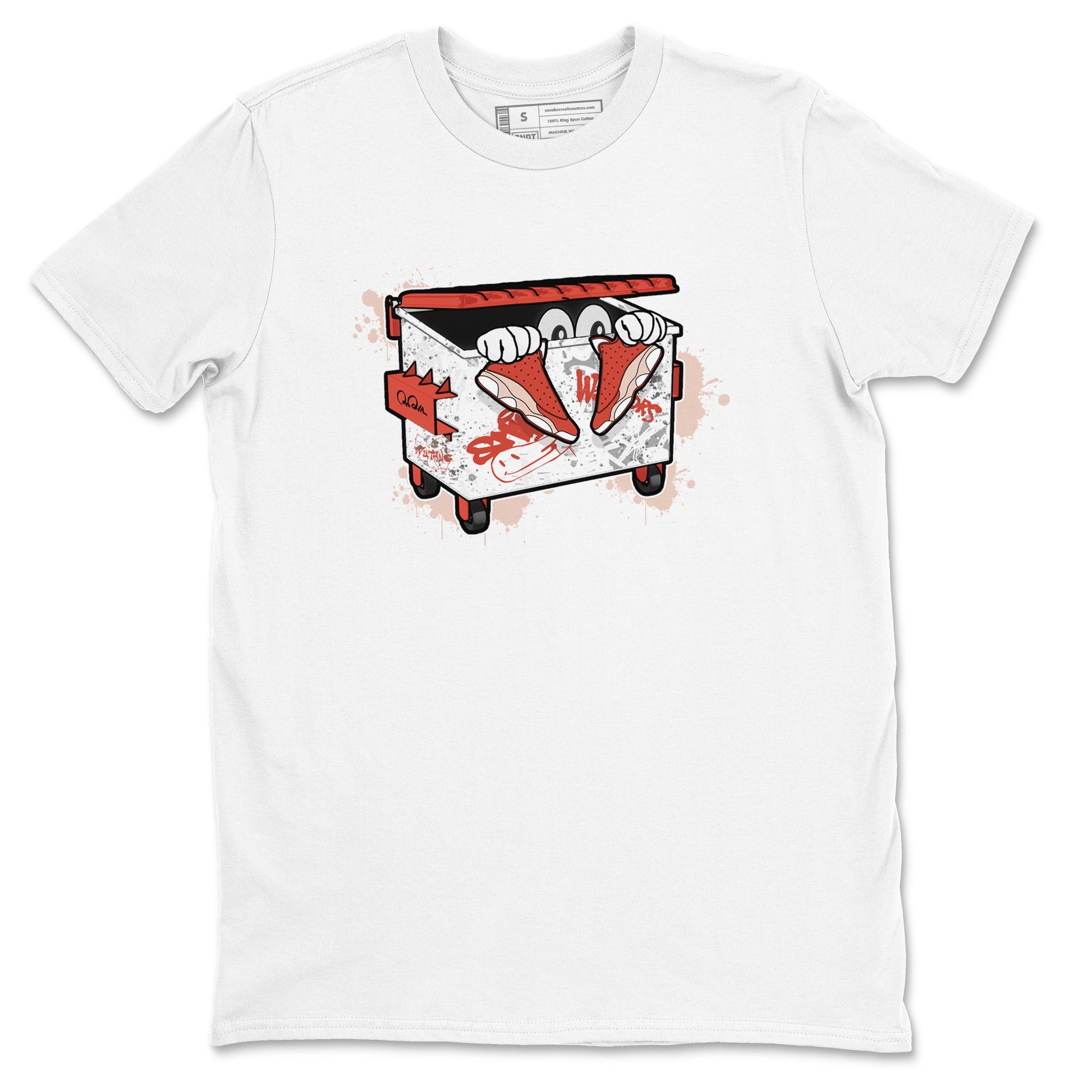 13s Dune Red shirts to match jordans Kick Trash sneaker match tees Air Jordan 13 Dune Red SNRT Sneaker Tees streetwear brand White 2 unisex cotton tee