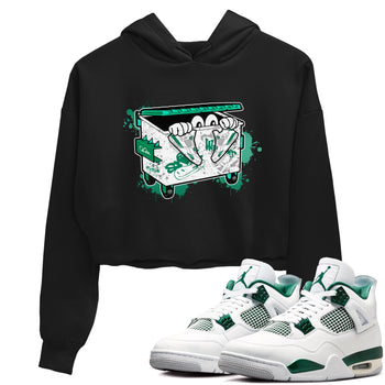 4s Oxidized Green shirts to match jordans Kick Trash sneaker match tees Air Jordan 4 Oxidized Green SNRT Sneaker Tees streetwear brand Black 1 crop tee