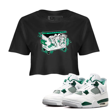 4s Oxidized Green shirts to match jordans Kick Trash sneaker match tees Air Jordan 4 Oxidized Green SNRT Sneaker Tees streetwear brand Black 1 crop tee