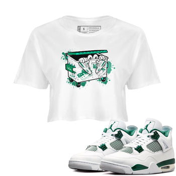 4s Oxidized Green shirts to match jordans Kick Trash sneaker match tees Air Jordan 4 Oxidized Green SNRT Sneaker Tees streetwear brand White 1 crop tee