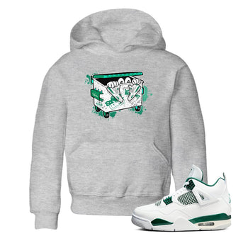 4s Oxidized Green shirts to match jordans Kick Trash sneaker match tees Air Jordan 4 Oxidized Green SNRT Sneaker Tees streetwear brand Baby and Youth Heather Grey 1 cotton tee