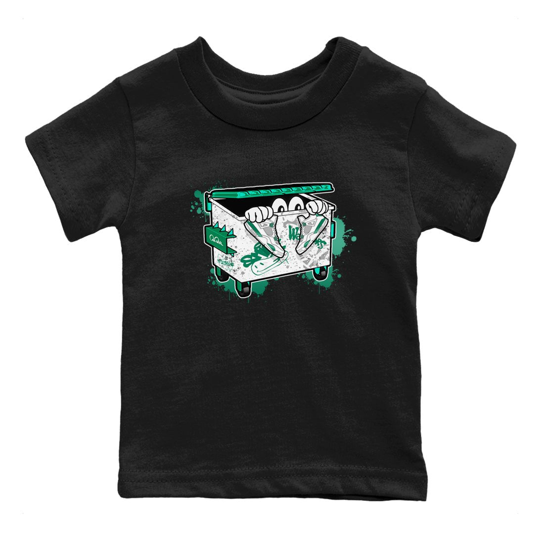 4s Oxidized Green shirts to match jordans Kick Trash sneaker match tees Air Jordan 4 Oxidized Green SNRT Sneaker Tees streetwear brand Baby and Youth Black 2 cotton tee
