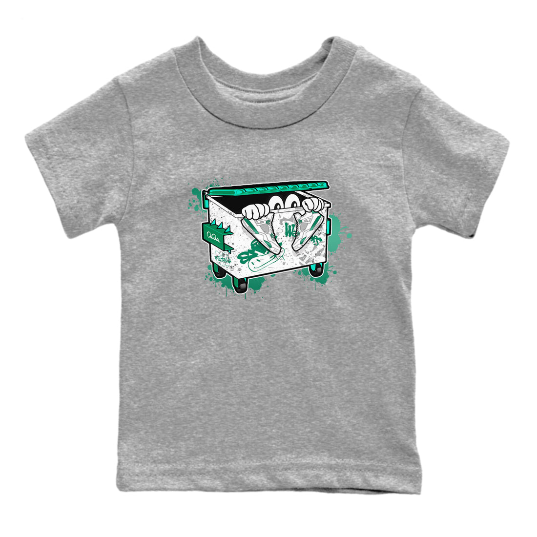 4s Oxidized Green shirts to match jordans Kick Trash sneaker match tees Air Jordan 4 Oxidized Green SNRT Sneaker Tees streetwear brand Baby and Youth Heather Grey 2 cotton tee
