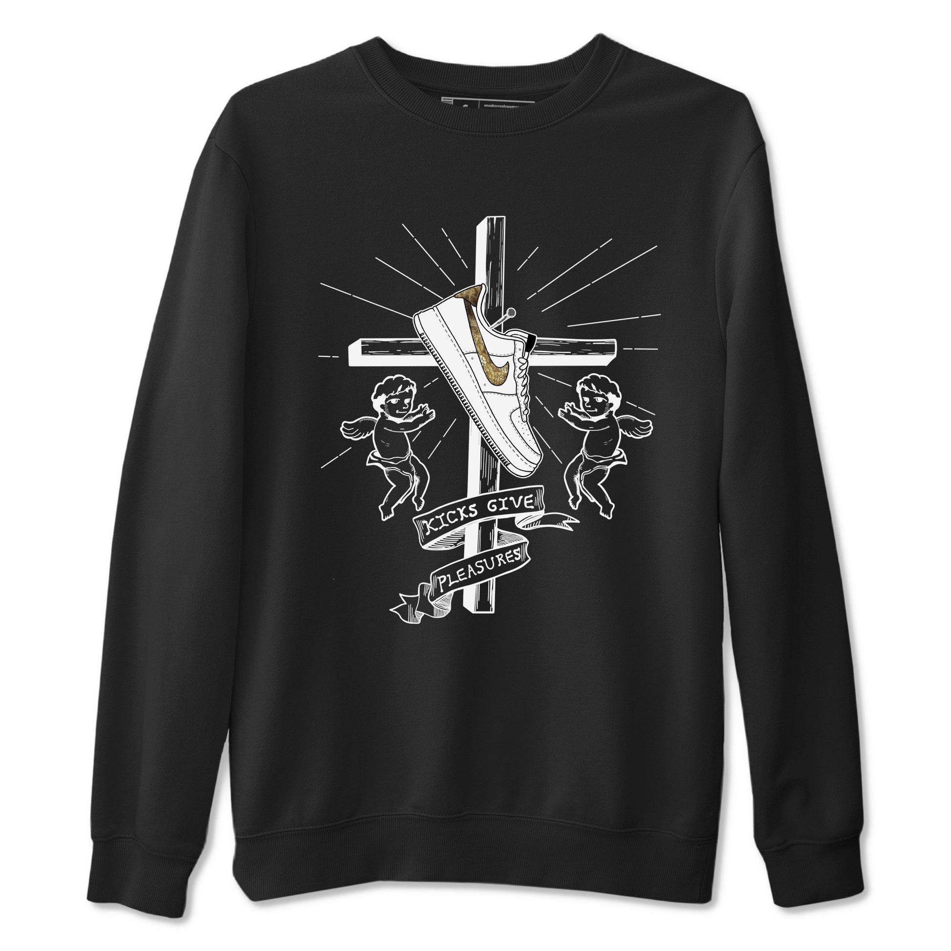 Air Force 1 Ivory Snake shirt to match jordans Kicks Give Pleasures sneaker tees Air Force 1 Ivory Snake SNRT Sneaker Release Tees unisex cotton Black 2 crew neck shirt
