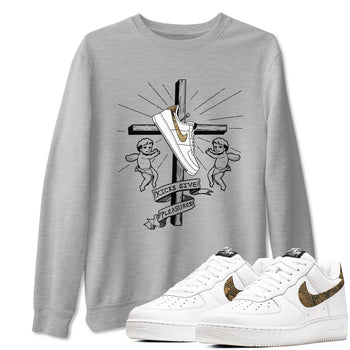 Air Force 1 Ivory Snake shirt to match jordans Kicks Give Pleasures sneaker tees Air Force 1 Ivory Snake SNRT Sneaker Release Tees unisex cotton Heather Grey 1 crew neck shirt