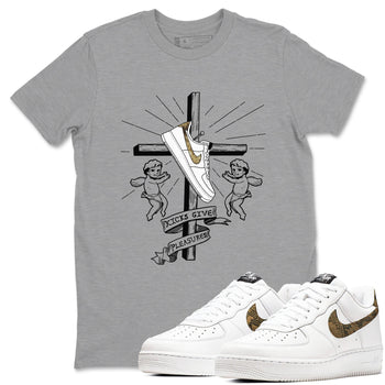 Air Force 1 Ivory Snake shirt to match jordans Kicks Give Pleasures sneaker tees Air Force 1 Ivory Snake SNRT Sneaker Release Tees unisex cotton Heather Grey 1 crew neck shirt