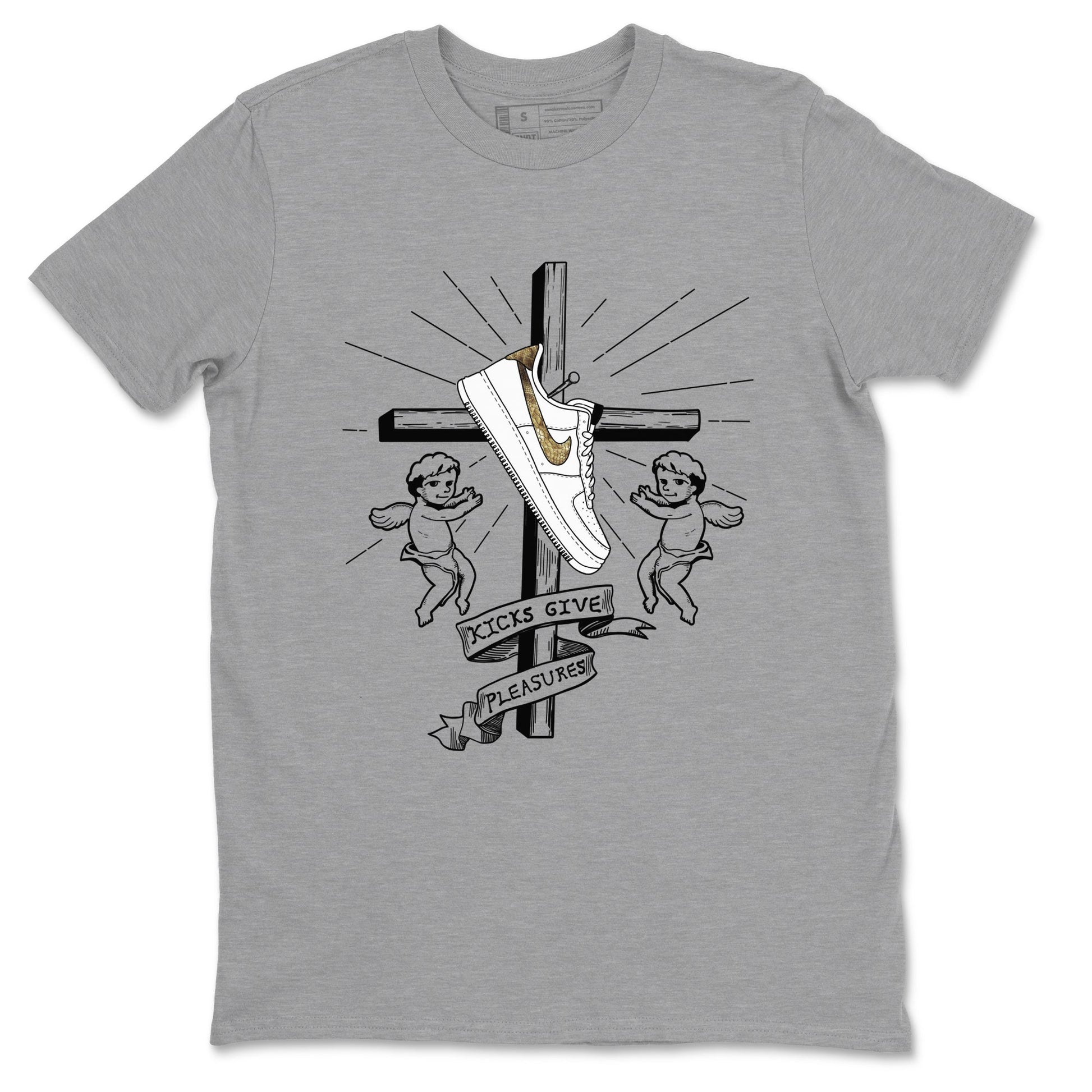 Air Force 1 Ivory Snake shirt to match jordans Kicks Give Pleasures sneaker tees Air Force 1 Ivory Snake SNRT Sneaker Release Tees unisex cotton Heather Grey 2 crew neck shirt