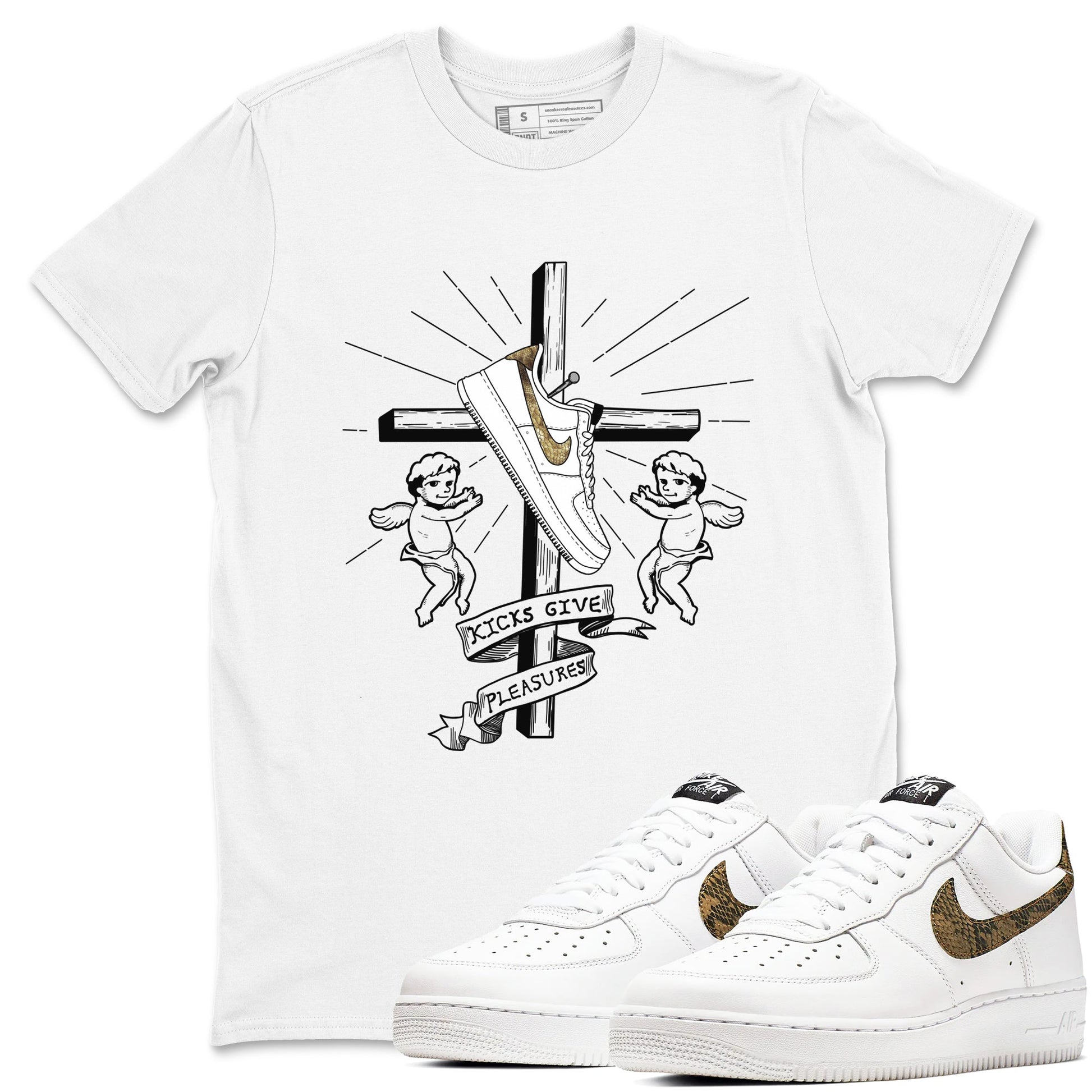 Air Force 1 Ivory Snake shirt to match jordans Kicks Give Pleasures sneaker tees Air Force 1 Ivory Snake SNRT Sneaker Release Tees unisex cotton White 1 crew neck shirt
