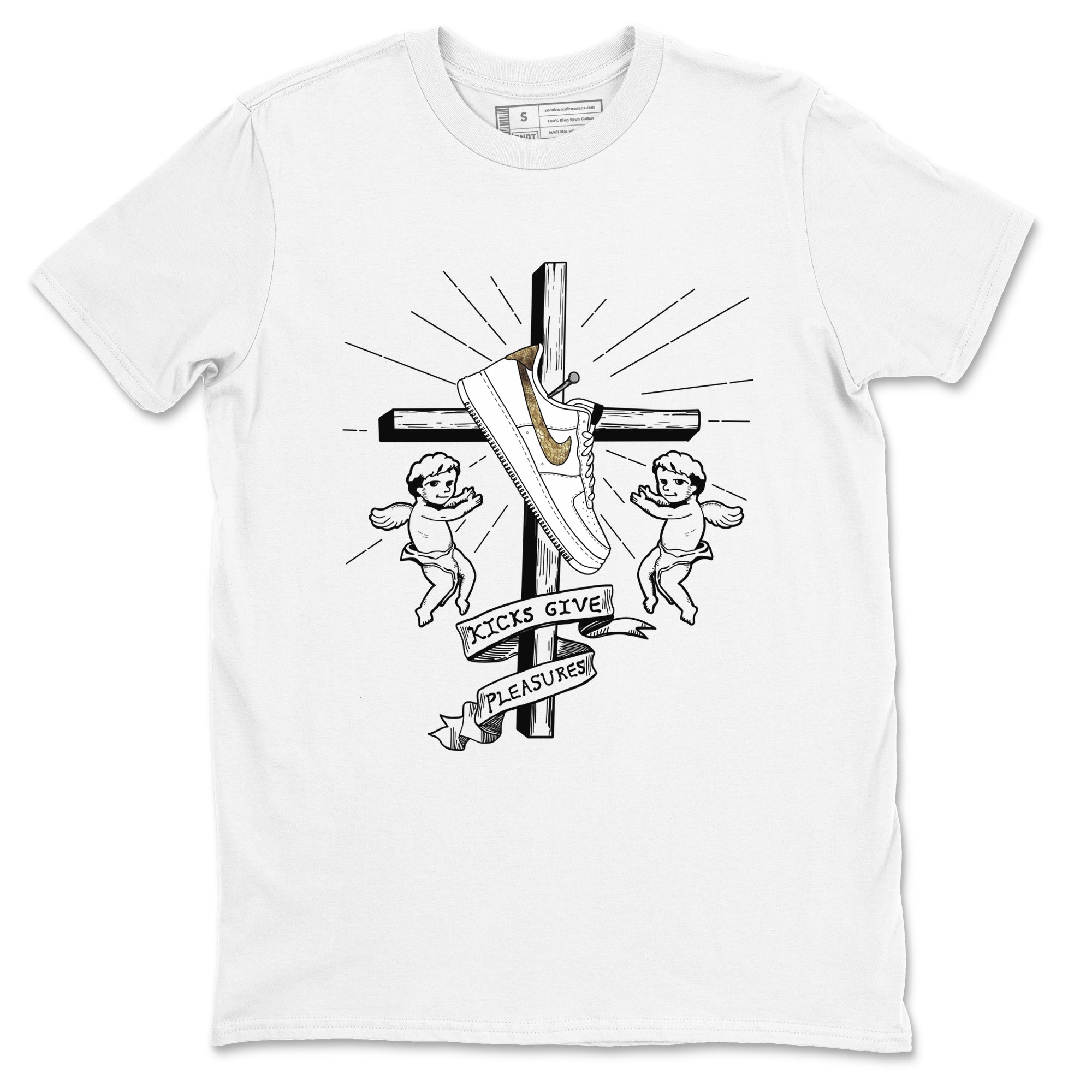 Air Force 1 Ivory Snake shirt to match jordans Kicks Give Pleasures sneaker tees Air Force 1 Ivory Snake SNRT Sneaker Release Tees unisex cotton White 2 crew neck shirt