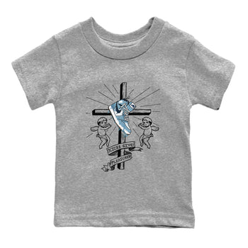 1s Denim shirts to match jordans Kicks Give Pleasures sneaker match tees Air Jordan 1 Denim SNRT Sneaker Tees streetwear brand Baby and Youth Heather Grey 2 cotton tee