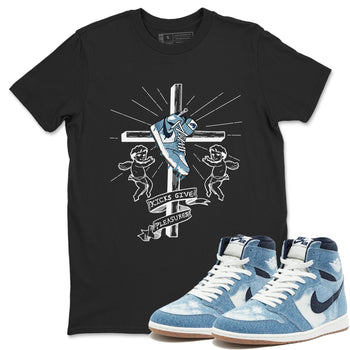 1s Denim shirts to match jordans Kicks Give Pleasures sneaker match tees Air Jordan 1 Denim SNRT Sneaker Tees streetwear brand Black 1 unisex cotton tee