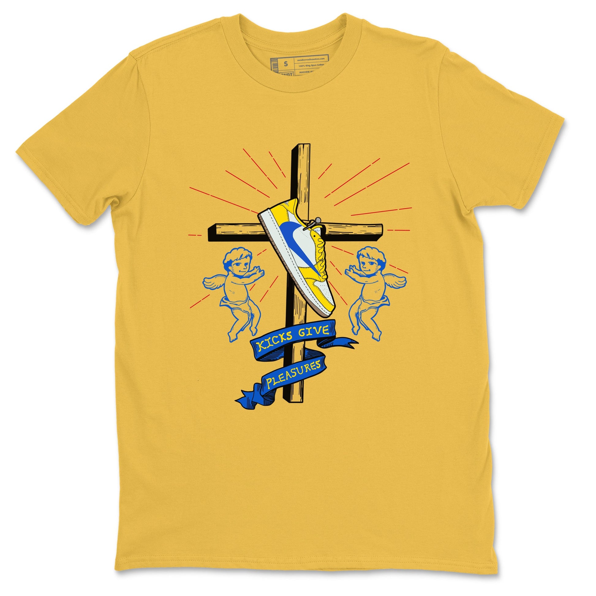 AJ1 Travis Scott Canary shirt to match jordans Kicks Give Pleasures sneaker tees Air Jordan 1 Travis Scott Canary SNRT Sneaker Release Tees unisex cotton Daisy 2 crew neck shirt