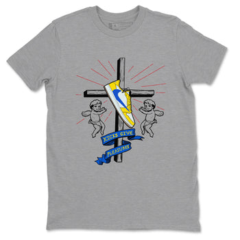 AJ1 Travis Scott Canary shirt to match jordans Kicks Give Pleasures sneaker tees Air Jordan 1 Travis Scott Canary SNRT Sneaker Release Tees unisex cotton Heather Grey 2 crew neck shirt
