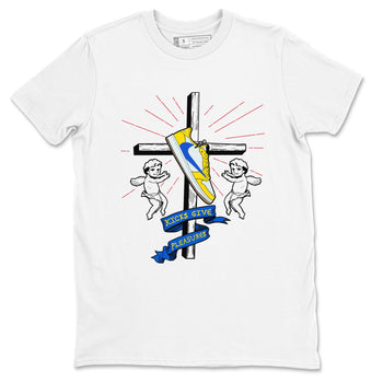 AJ1 Travis Scott Canary shirt to match jordans Kicks Give Pleasures sneaker tees Air Jordan 1 Travis Scott Canary SNRT Sneaker Release Tees unisex cotton White 2 crew neck shirt
