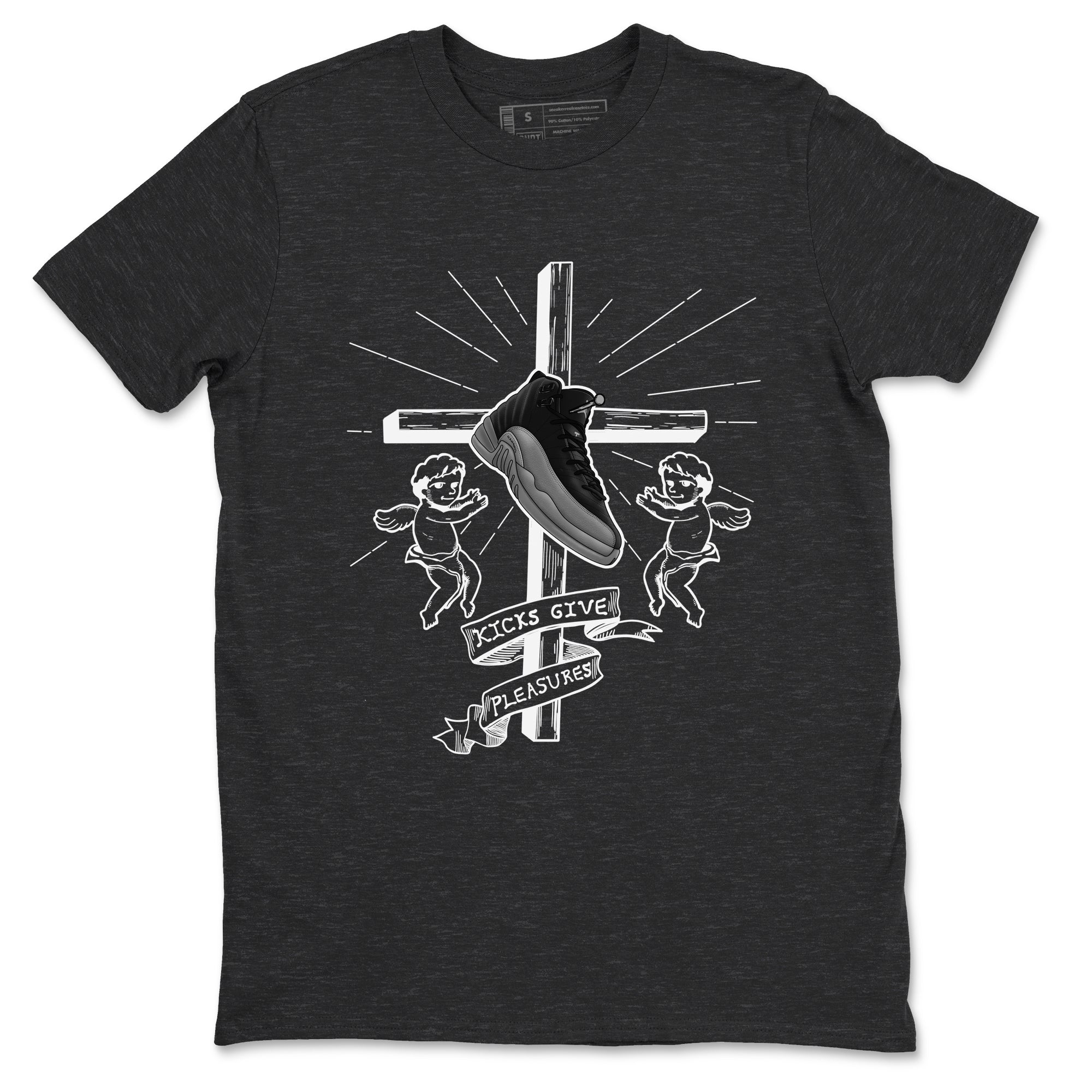 12s Black Wolf Grey shirts to match jordans Kicks Give Pleasures sneaker match tees Air Jordan 12 Barons match shoes to clothes SNRT Sneaker Tees unisex cotton Charcoal Heather 2 shirts