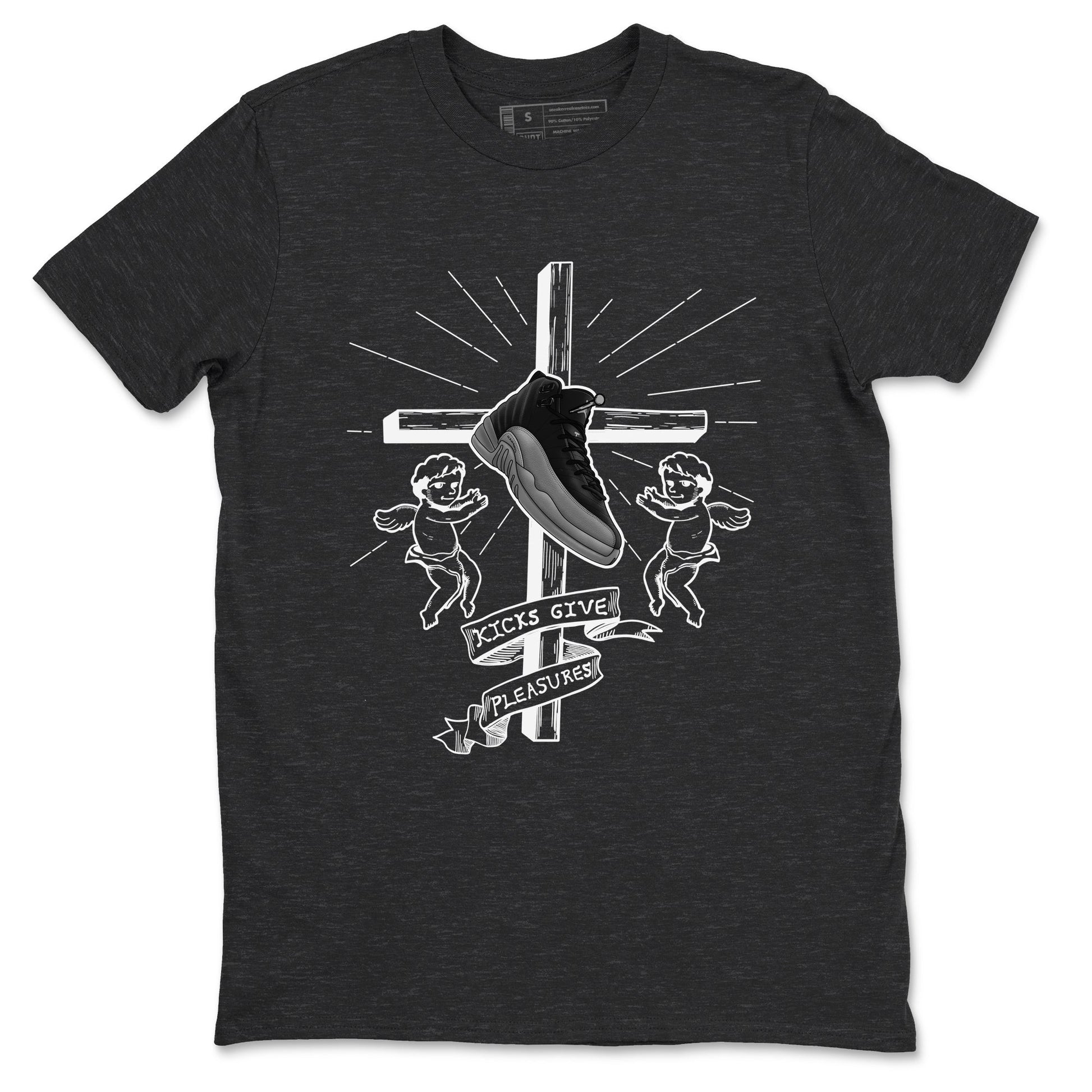 12s Black Wolf Grey shirts to match jordans Kicks Give Pleasures sneaker match tees Air Jordan 12 Barons match shoes to clothes SNRT Sneaker Tees unisex cotton Charcoal Heather 2 shirts