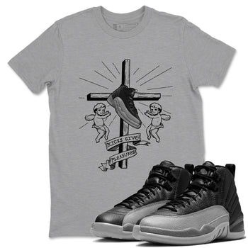 12s Black Wolf Grey shirts to match jordans Kicks Give Pleasures sneaker match tees Air Jordan 12 Barons match shoes to clothes SNRT Sneaker Tees unisex cotton Heather Grey 1 shirts