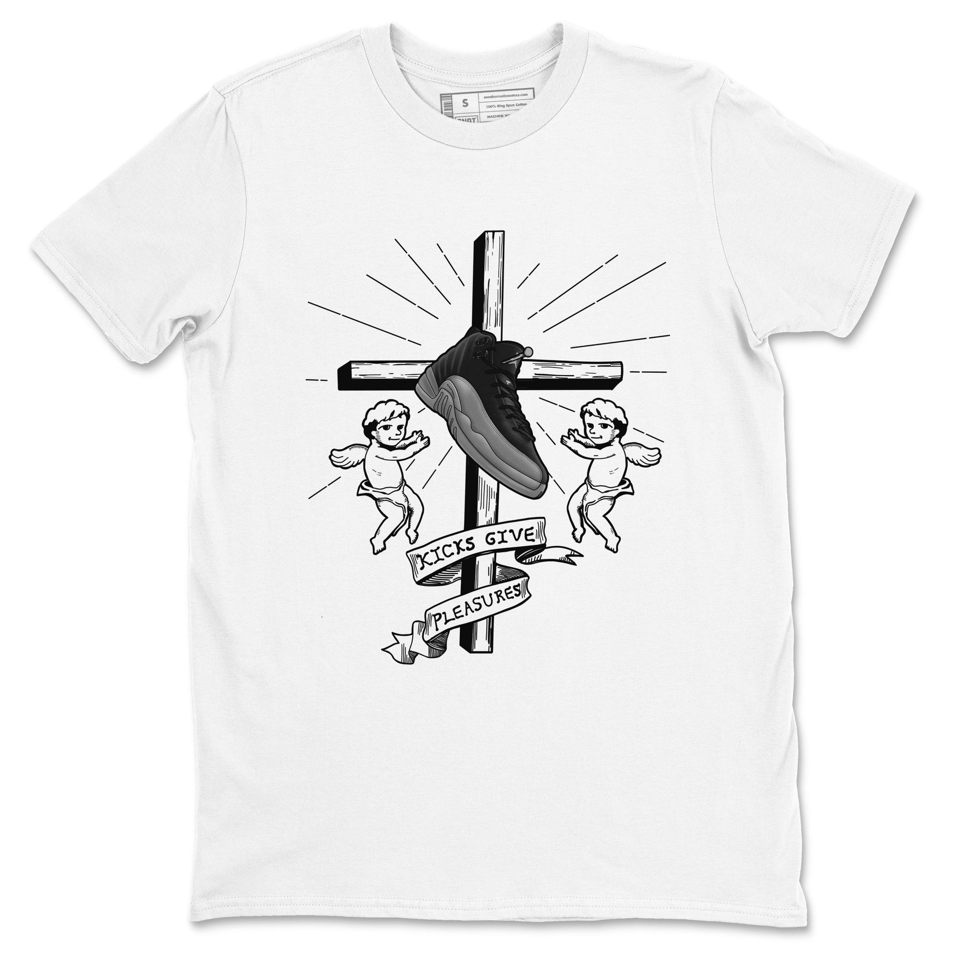 12s Black Wolf Grey shirts to match jordans Kicks Give Pleasures sneaker match tees Air Jordan 12 Barons match shoes to clothes SNRT Sneaker Tees unisex cotton White 2 shirts