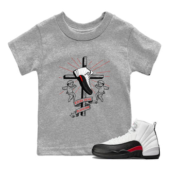 Air Jordan 12 Red Taxi shirts to match jordans Kicks Give Pleasures sneaker match tees 12s Red Taxi SNRT sneaker release tees baby toddler Heather Grey 1 cotton Shirt