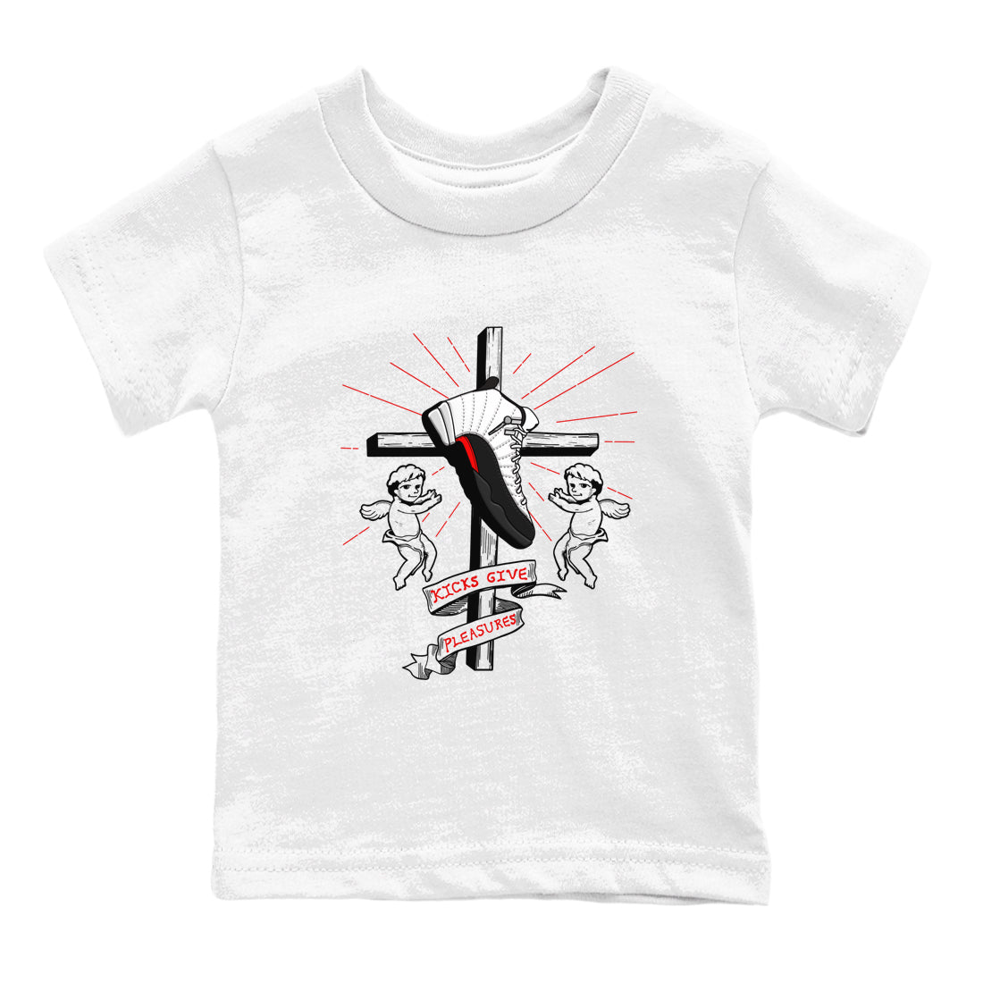 Air Jordan 12 Red Taxi shirts to match jordans Kicks Give Pleasures sneaker match tees 12s Red Taxi SNRT sneaker release tees baby toddler White 2 cotton Shirt